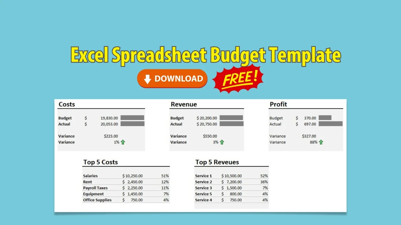 Excel Budget Spreadsheet Template Free Download