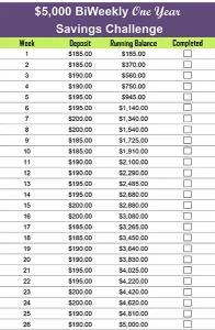 5 000 bi weekly money challenge