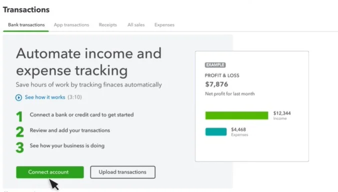 Connecting Bank Account to Quickbooks